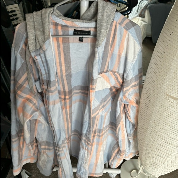 SET OF 2 Couples No Boundaries Oversized Fit Hoodies Plaid Blue/orange XS & 3XL - Picture 10 of 12